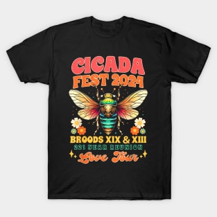 Entomology Cicada Lover Cicada Fest 2024 Broods Xix  Xiii T-Shirt